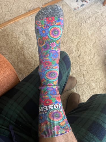 Customer photo review of The Josephs - Bible Verse Crew Socks