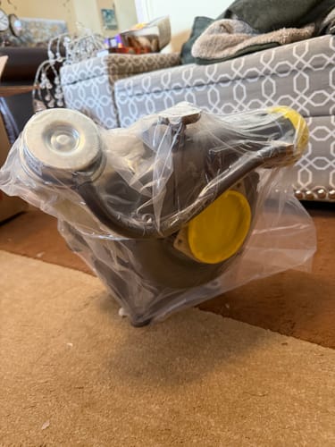 Customer's new Duramax Screamer Turbo still in its protective plastic packaging, before installation.