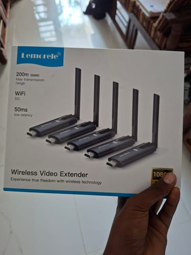 Customer photo review of Lemorele Ultra-Long Transmission Wireless HDMI Kit – 1TX to 4RX