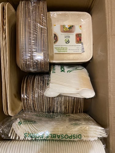 Customer photo review of 7" (18cm) Round Compostable Bamboo Bowls