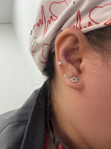 Customer photo review of Malak Moissanite Earrings