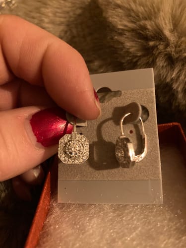 Customer photo review of Art Deco CZ Necklace and Earrings in Sterling Silver