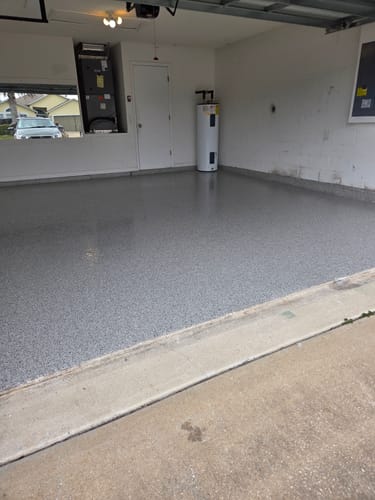 Customer photo review of Epoxy Floor Polymer Flakes - Torginol Collection
