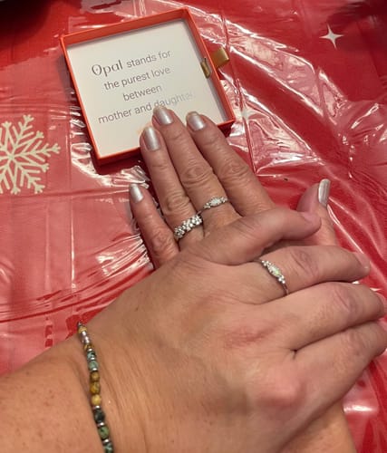 Customer photo review of The Purest Love Matching Oval Cut Opal Ring