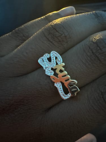 Customer photo review of Sweetheart Custom Name Ring