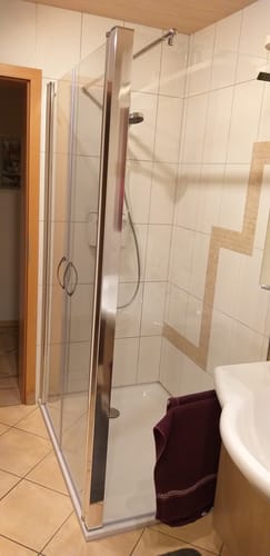 Customer photo review of Eckdusche Duschkabine mit Pendeltür, 6mm ESG, Klarglas - Tür 115cm, Höhe: 195cm