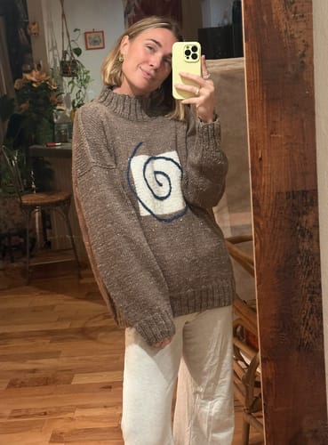 Customer photo review of Heritage Spiral Knit Sweater