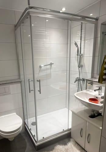 Customer photo review of SONNI Duschkabine Eckeinstieg Schiebetür ohne Duschtasse Ablaufgarnitur 70-120cm Höhe 185cm/195cm