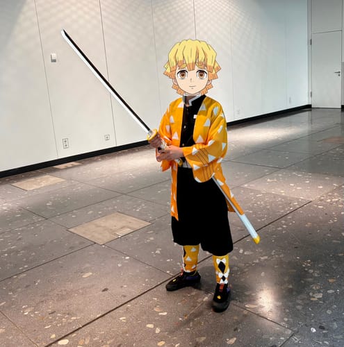 Customer photo review of Kinder Demon Slayer: Kimetsu no Yaiba Zenitsu Agatsuma Cosplay Kostüm