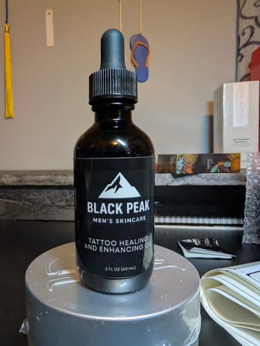 Customer photo review of Tattoo Healing & Enhancing Oil | Private Label Skincare Manufacturer USA