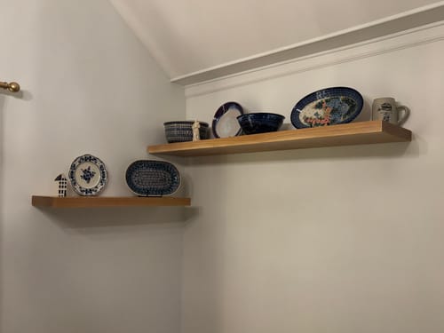 Customer photo review of White Oak Floating Shelves