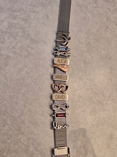 Customer photo review of Mesh charm double heart rosé gold