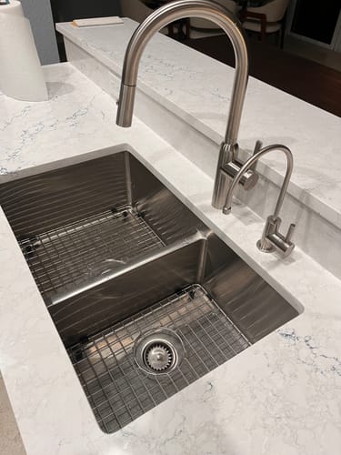 Customer photo review of 31" Stainless Steel Undermount Kitchen Sink - Double Bowl - Large Bowl Left (5D31-10)