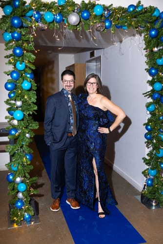 Customer photo review of Bonne Nuit One Shoulder Gown in Navy by Bariano - RENTAL