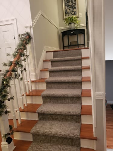 Customer photo review of Anderson Tuftex Stroll Shoreline Modern Grey Staircase Runner