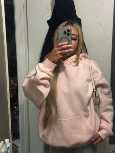 Customer photo review of COZY Hoodie (pink marshmallow)