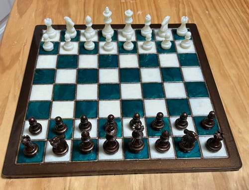Customer photo review of 14.5x14.5x0.5" Medium Chess Board Silicone Mold With 1.5" Squares