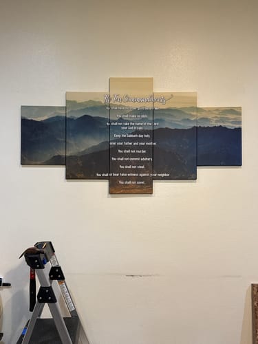 Customer photo review of #15 Mount Sinai Mornings & 10 Commandments Wall Art
