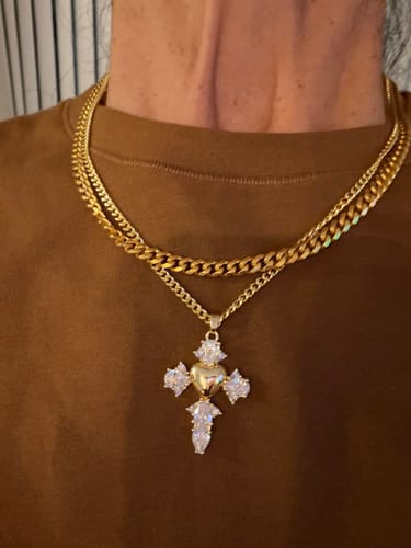 Customer photo review of Havana Heart Cross Necklace