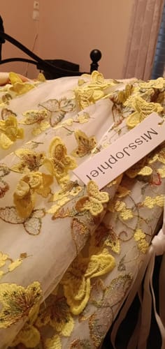 Customer photo review of Straps V Neck Corset 3D Butterflies Dress