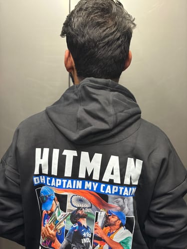 Customer photo review of Rohit-Aka-Hitman 45-Unisex Oversized Hoodie-Limited Edition