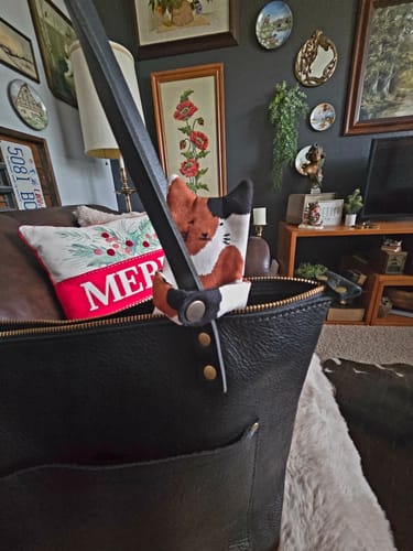 Customer photo review of Hugging Cat Zipper Pouch — Handmade Bag Charm