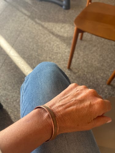 Customer photo review of Golden Stripes Magnetic Copper Bracelet