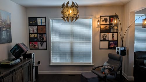 Customer photo review of 12" Vinyl Record Display Frame - LP Wall Storage