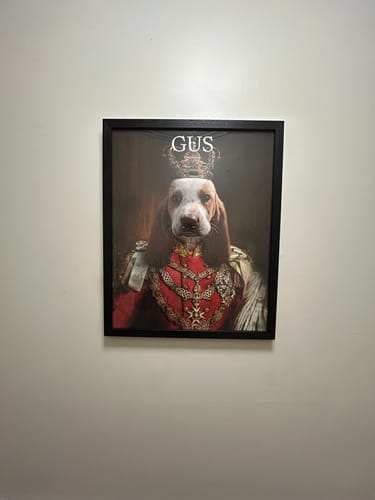 Customer photo review of The Prince - Custom Vintage Pet Portrait