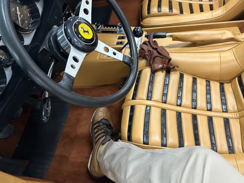Customer photo review of Men's Racing Sneaker in Cognac (Brown and Sand)