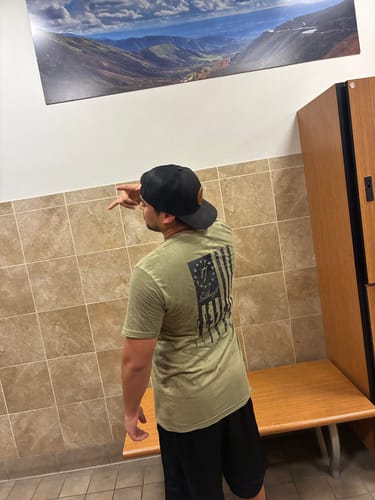 Customer photo review of GUNS OF UNITY TEE