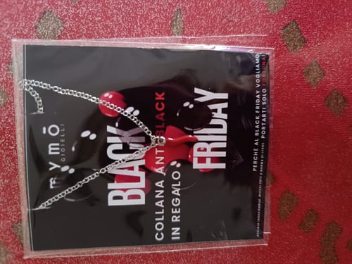 Customer photo review of OMAGGIO Collana Corno Rosso Fuoco Portafortuna In Acciaio