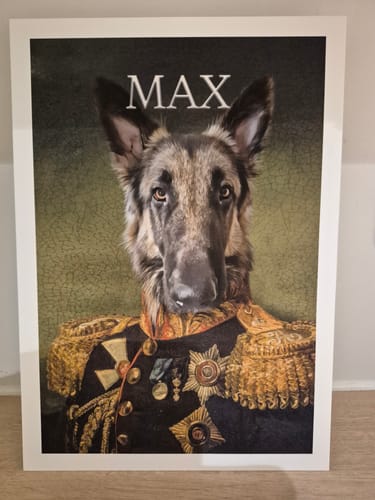 Customer photo review of The General - Custom Vintage Pet Portrait