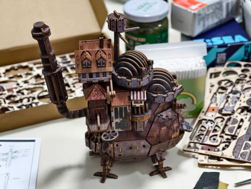 Customer photo review of Howl's Moving Castle 3D Wooden Puzzle