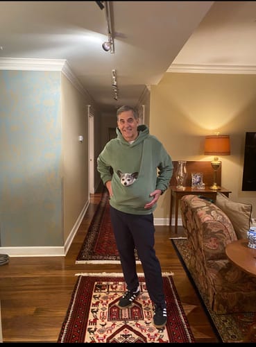 Customer photo review of Fleece Kangaroo Hoodie - Olive – 2-15 lbs / 1-7 kg (Autumn/Winter)