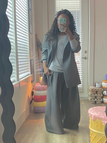 Customer photo review of Gray Oversized Blazer