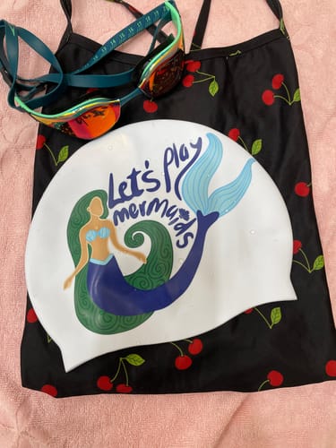 Customer photo review of JAYD Swim Cap || Mermaid Era