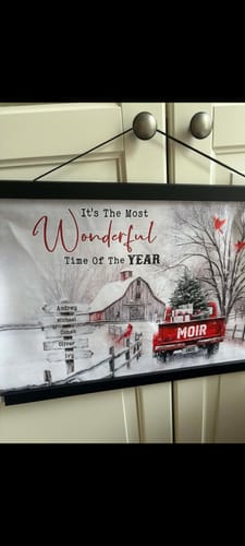 Customer photo review of Personalized Family Gift Christmas Poster - All Roads Lead Home at Christmas