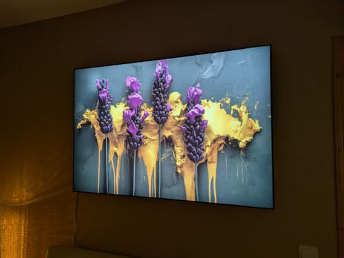 Customer photo review of Canvalight® Leuchtbild | Abstrakte Lavendel-Kunst | Querformat