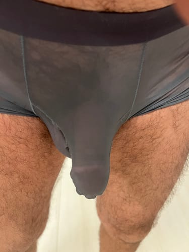 Customer photo review of 2 Pack Men's Ice Silk Separated Pouch Breathable Stretch Fit Trunks