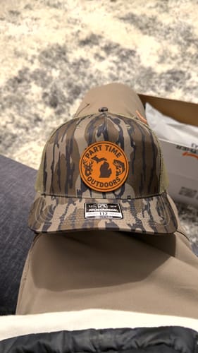 Customer photo review of Custom Leather Patch Hats Richardson CAMO Laser Engraved