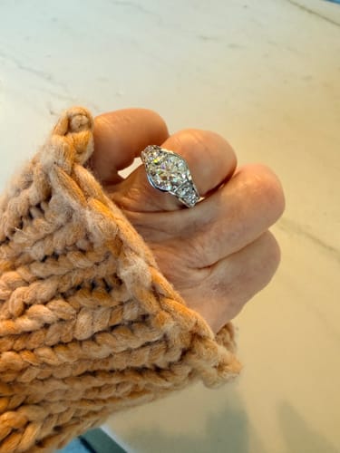 Customer photo review of Bezel Round Moissanite Channel Euro Shank Engagement Ring