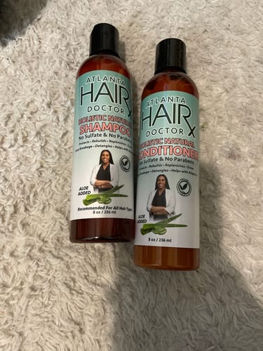 Customer photo review of NATURAL SHAMPOO & CONDITIONER - 8 fl oz