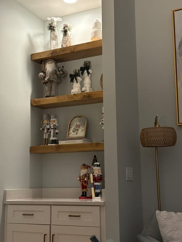 Customer photo review of Modern 3" Thick Floating Shelves