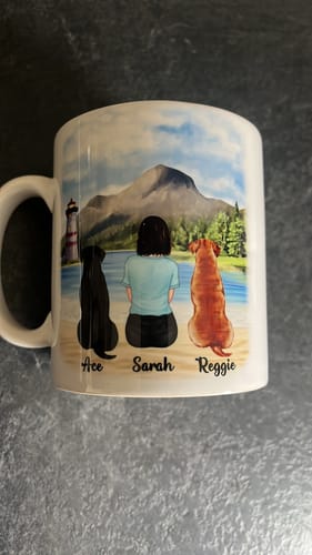 Customer photo review of Girl & Dogs - Life is better with a dog Personalised Mug