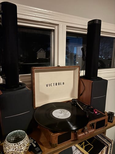 Customer photo review of R1280Ts Active Bookshelf Speakers