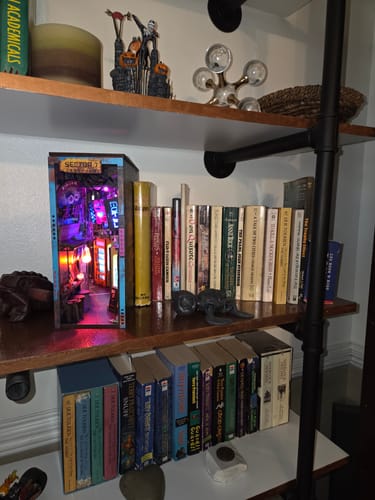 Customer photo review of Neo Ramen MiniAlley – A Cyberpunk DIY Diorama Booknook