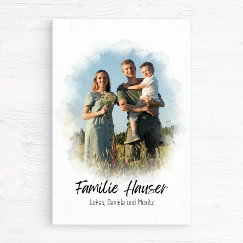 Customer photo review of Personalisierte Leinwand – Euer Foto als Aquarell-Kunstwerk