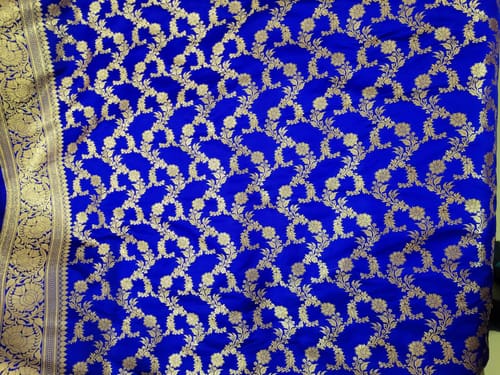 Barsarani D. review of Royal Blue Moglai Jaal Katan Silk Banarasi Saree image 1 out of 1