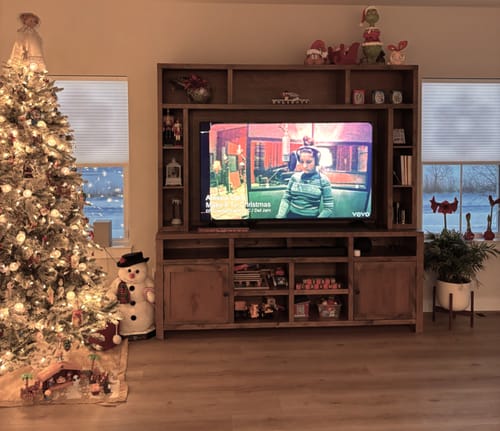 Customer photo review of SmartWings Motorized Light Filtering and Blackout Cellular Shades Nowa Designer Texture Helios